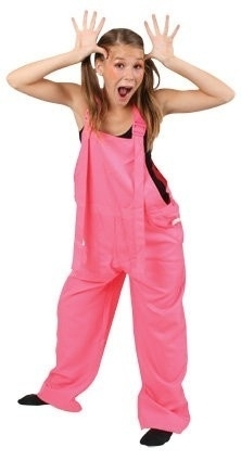 Fluor Pink Tuinbroek Kids